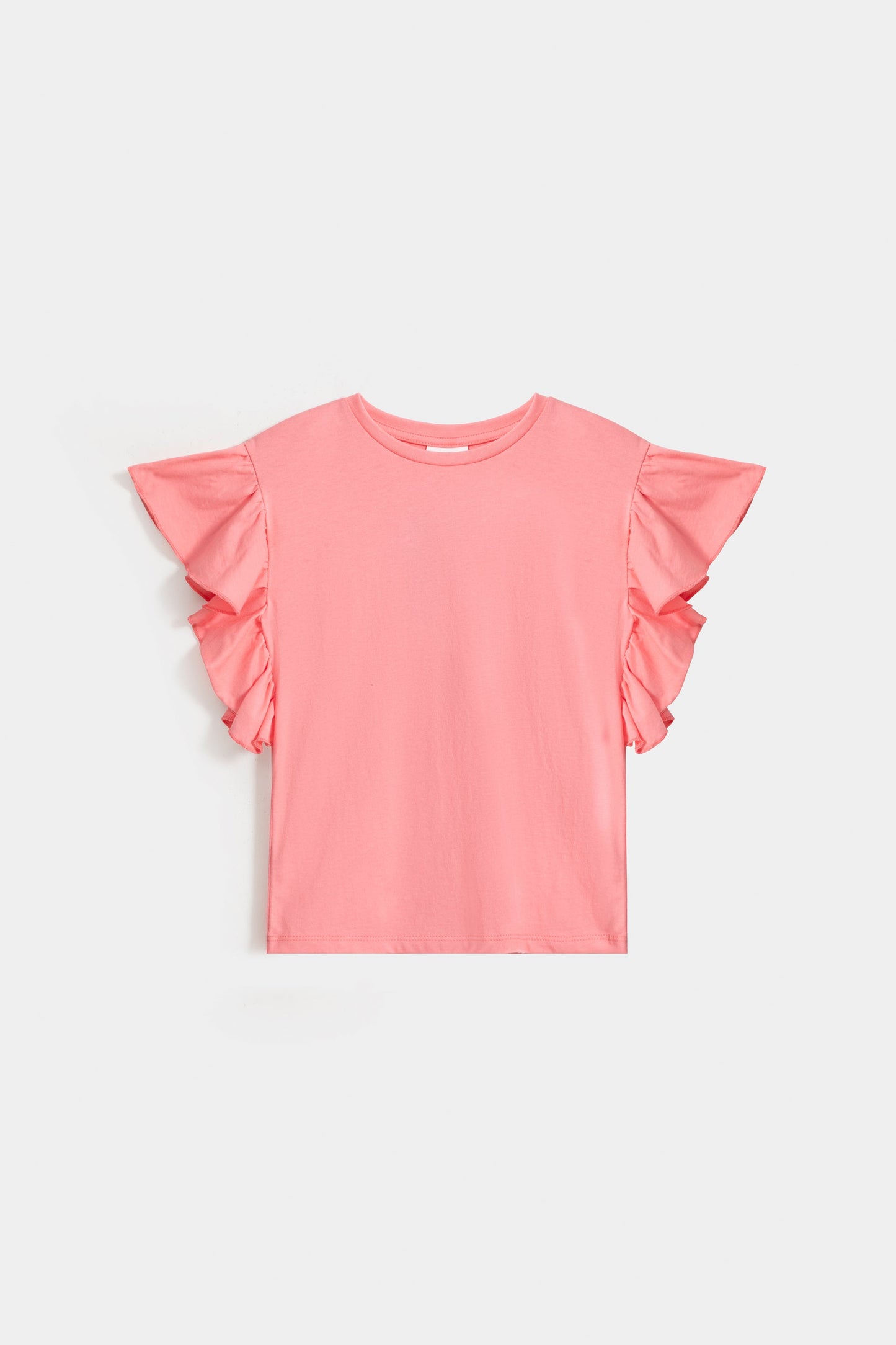 Basic T-Shirt With Ruffle Details