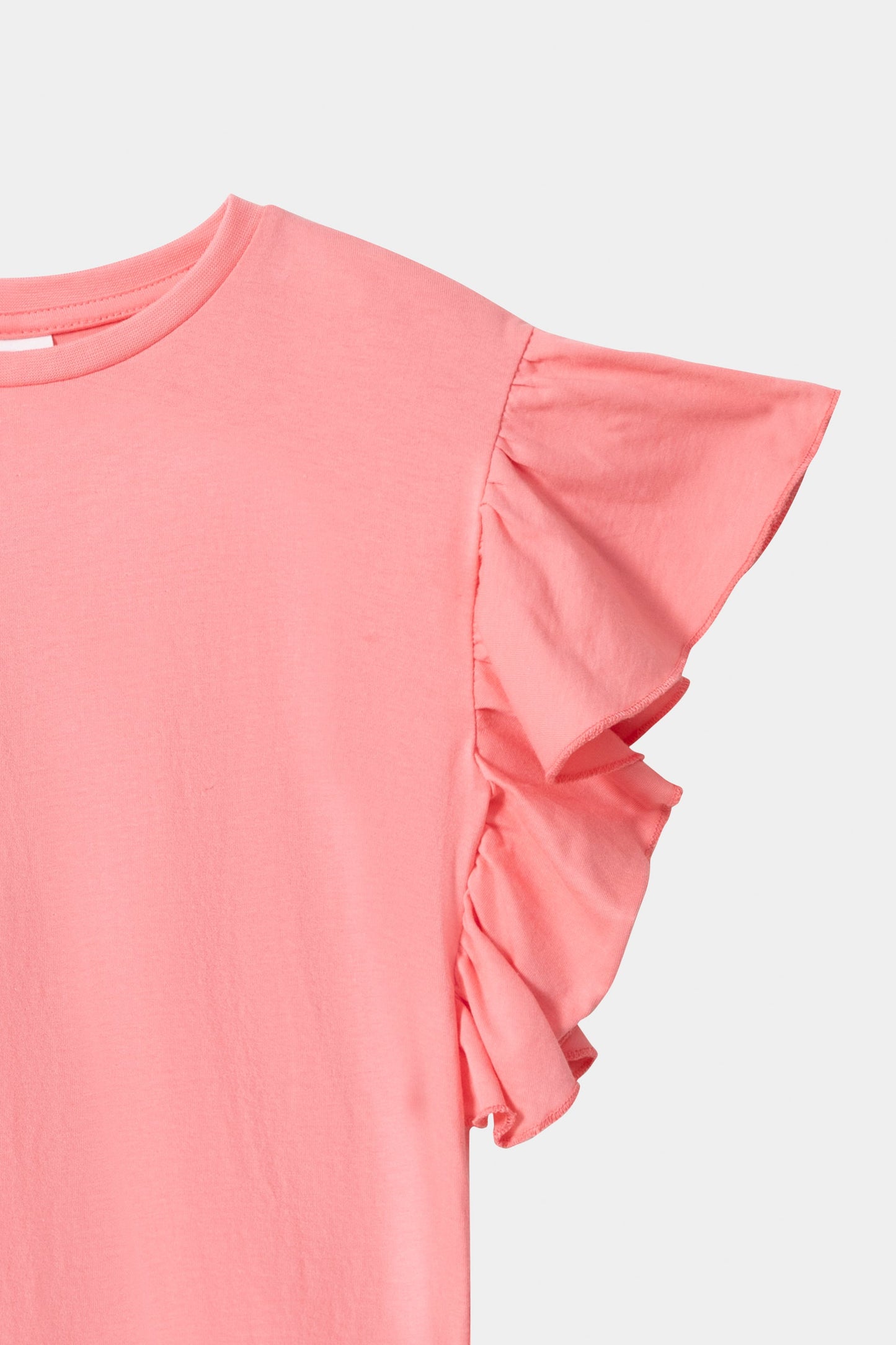 Basic T-Shirt With Ruffle Details