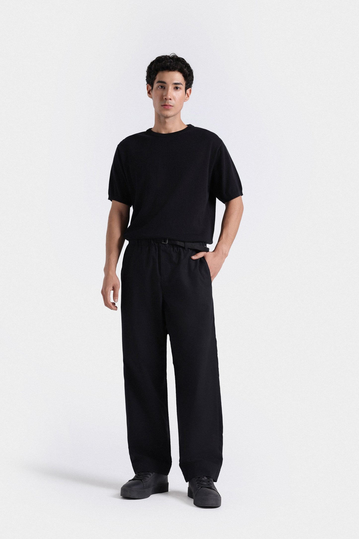 Front Pleated Straight Pants